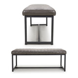 Shankar Archer grey faux leather dining bench, UK version