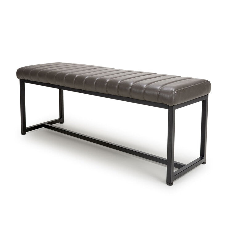 Shankar Archer grey faux leather dining bench, UK version