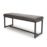 Shankar Archer grey faux leather dining bench, UK version