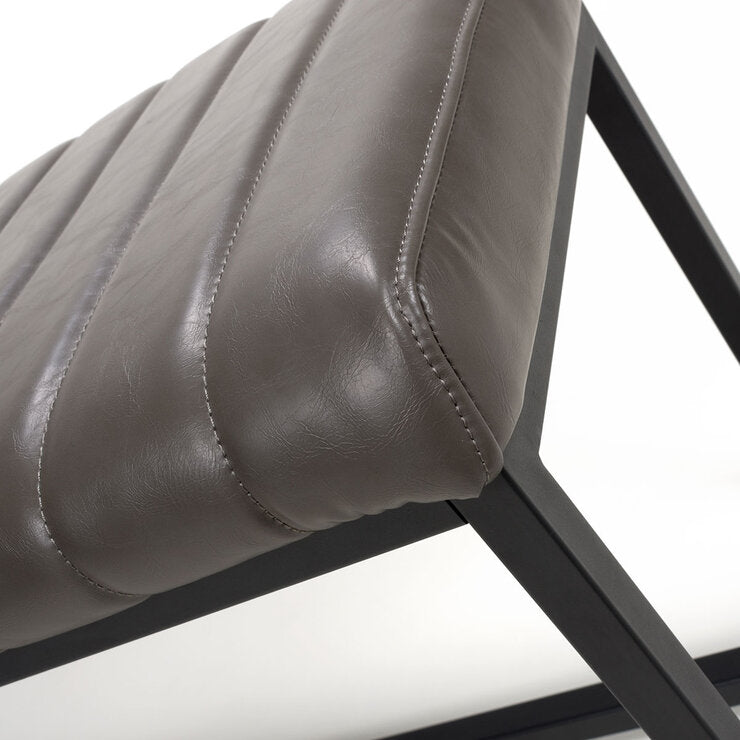 Shankar Archer grey faux leather dining bench, UK version