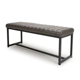 Shankar Archer grey faux leather dining bench, UK version