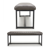 Shankar Archer grey faux leather dining bench, UK version
