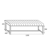 Shankar Archer grey faux leather dining bench, UK version