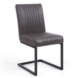 Shankar grey faux leather cantilever dining chair 2 pack, UK version