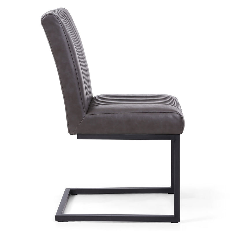 Shankar grey faux leather cantilever dining chair 2 pack, UK version