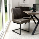 Costco UK Shankar Archer Grey Faux Leather Cantilever Dining Chair, 2 Pack- Buy online at McGrocer