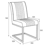 Shankar grey faux leather cantilever dining chair 2 pack, UK version