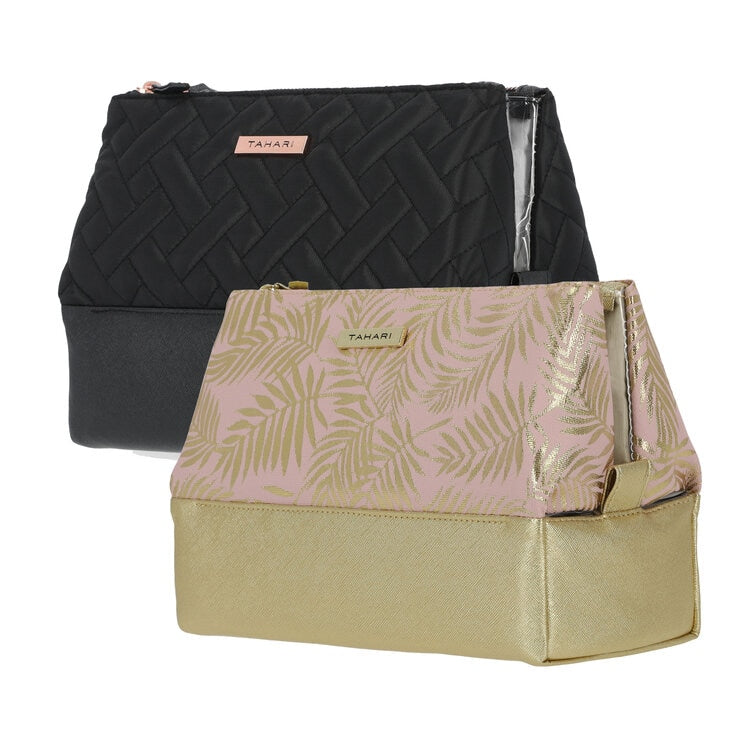 Tahari cosmetic bag with three sections (British brand)