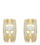 Harrods Boodles Yellow Gold and Diamond National Gallery Perspective Earrings- Buy online at McGrocer