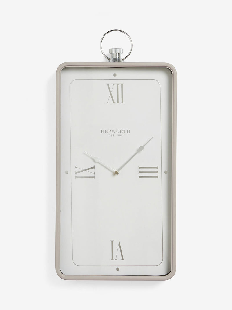 Brompton grey rectangular wall clock (53x25.5x5cm), UK version