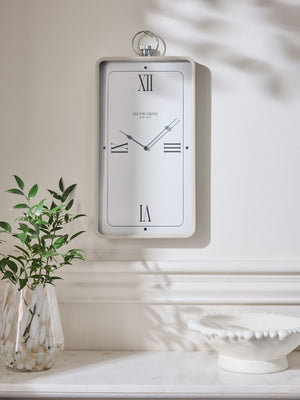 Brompton Grey Rectangular Wall Clock 53cm x 25.5cm x 5cm