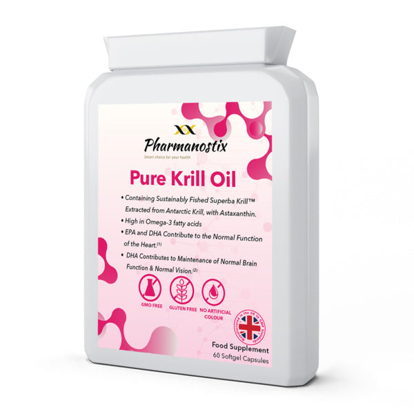 Pharmanostix krill oil supplement 500mg 60 capsules (British brand)