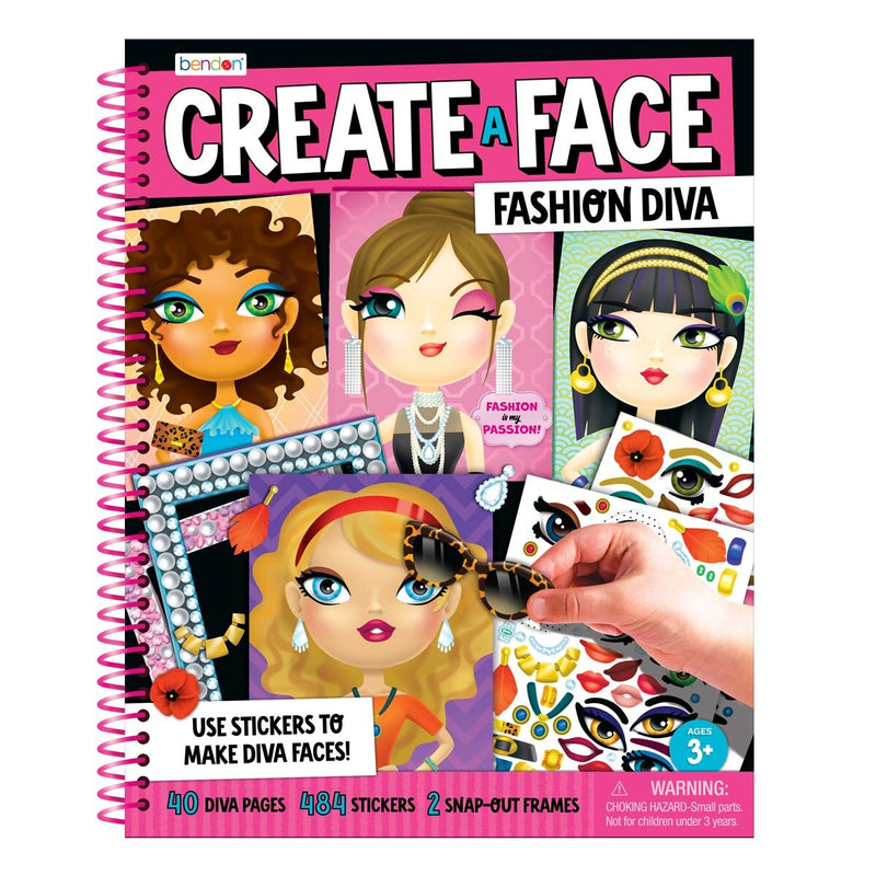 Create a Face sticker activity book children's paperback, imported from the UK