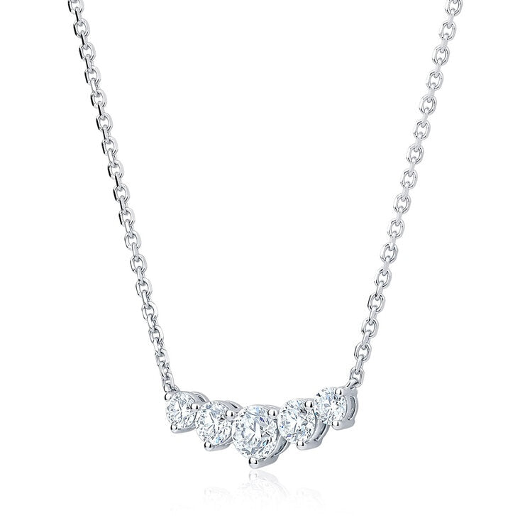 Costco 1.00ctw round brilliant diamond necklace white gold - British product