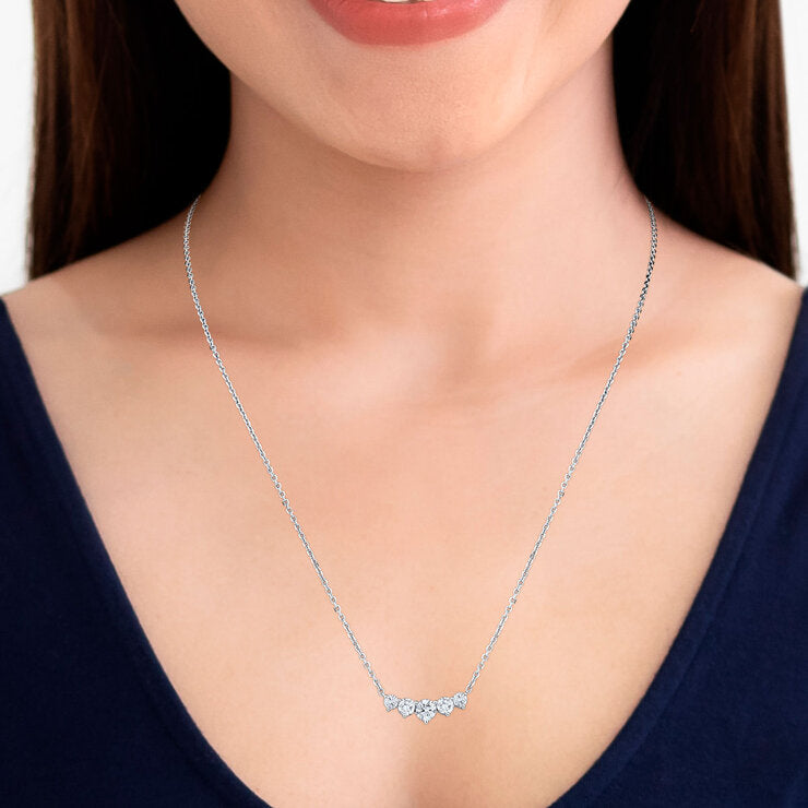 Costco 1.00ctw round brilliant diamond necklace white gold - British product