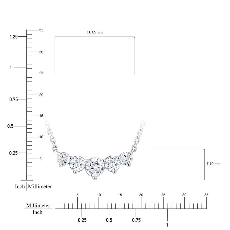 Costco 1.00ctw round brilliant diamond necklace white gold - British product