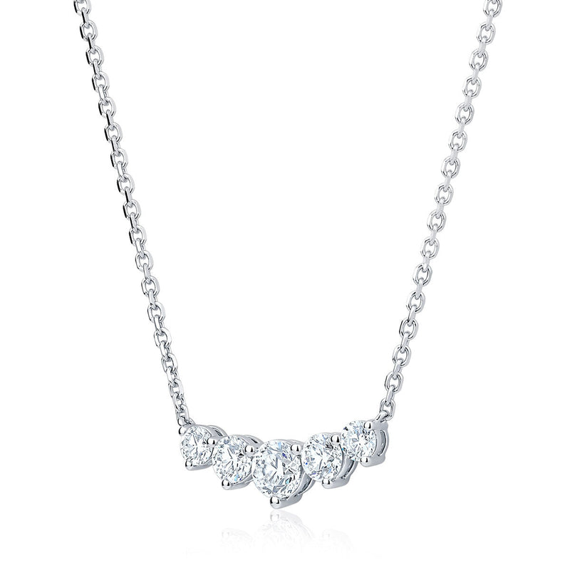 Costco 1.00ctw round brilliant diamond necklace white gold - British product