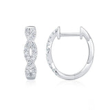 Round brilliant diamond twist hoop earrings 0.30ctw 18ct white gold, UK version