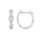 Round brilliant diamond twist hoop earrings 0.30ctw 18ct white gold, UK version