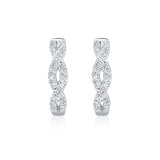 Round brilliant diamond twist hoop earrings 0.30ctw 18ct white gold, UK version