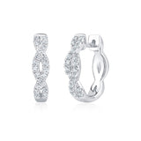 Round brilliant diamond twist hoop earrings 0.30ctw 18ct white gold, UK version
