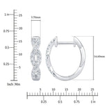Round brilliant diamond twist hoop earrings 0.30ctw 18ct white gold, UK version