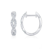 Round brilliant diamond twist hoop earrings 0.30ctw 18ct white gold, UK version