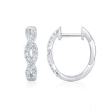 Round brilliant diamond twist hoop earrings 0.30ctw 18ct white gold, UK version