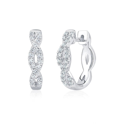 Costco UK 0.30ctw Round Brilliant Cut Diamond Twist Hoop Earrings, 18ct White Gold- Buy online at McGrocer