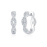 Round brilliant diamond twist hoop earrings 0.30ctw 18ct white gold, UK version