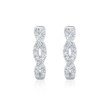 Round brilliant diamond twist hoop earrings 0.30ctw 18ct white gold, UK version