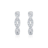 Round brilliant diamond twist hoop earrings 0.30ctw 18ct white gold, UK version