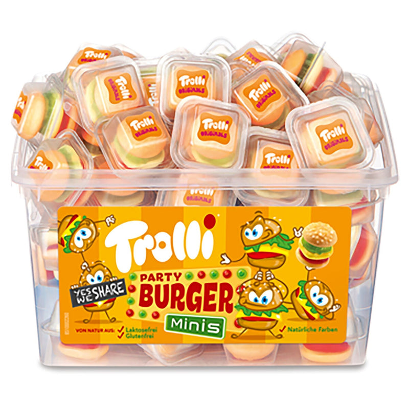 Trolli Party Burger Mini Gummy Sweets pack of 60 (British brand)