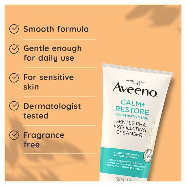 Aveeno Face Calm Restore Exfoliating Cleanser 150ml - British product
