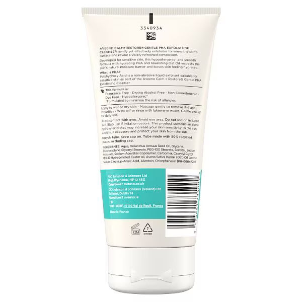 Aveeno Face Calm Restore Exfoliating Cleanser 150ml - British product