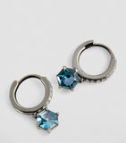 Eva Fehren diamond sapphire hoop earrings, imported from the UK