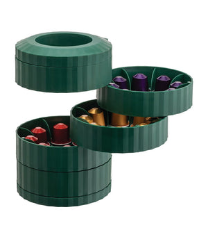 Pleated Coffee Capsule Holder with Stacked Trays for Organization