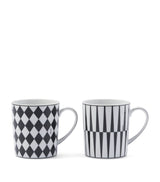 Harrods Prada Porcelain Checkerboard and Stripes Mugs (Set of 2)- Buy online at McGrocer
