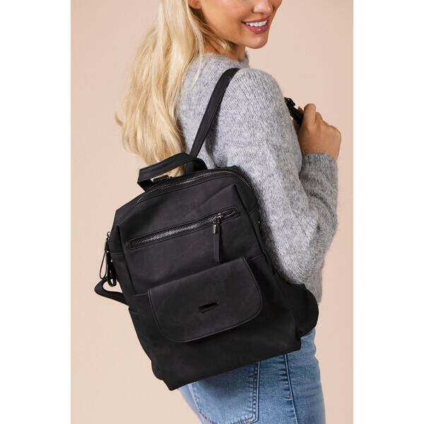 SVNX faux leather backpack black - British product