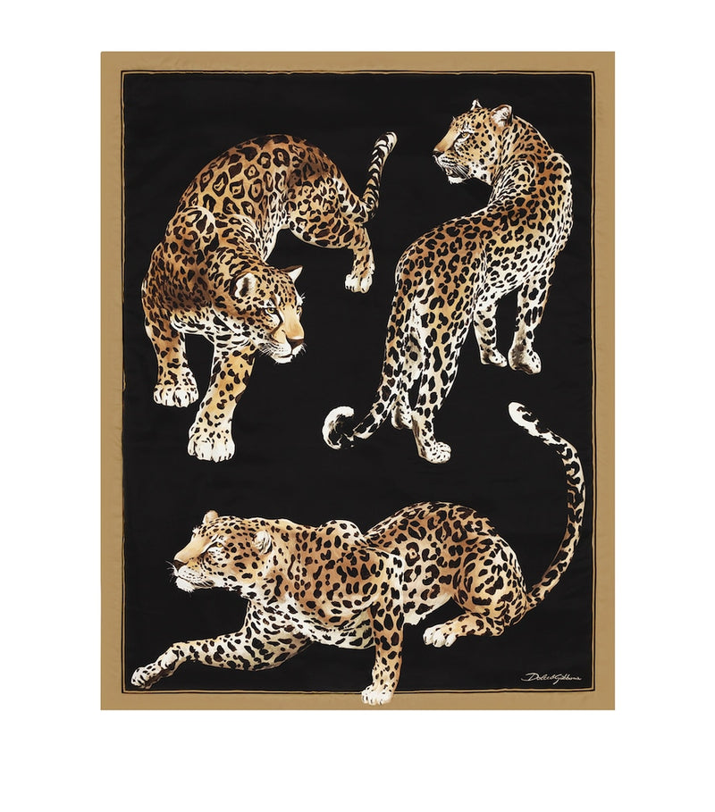 Dolce&Gabbana Casa silk leopard quilted throw 140cm x 180cm - British product