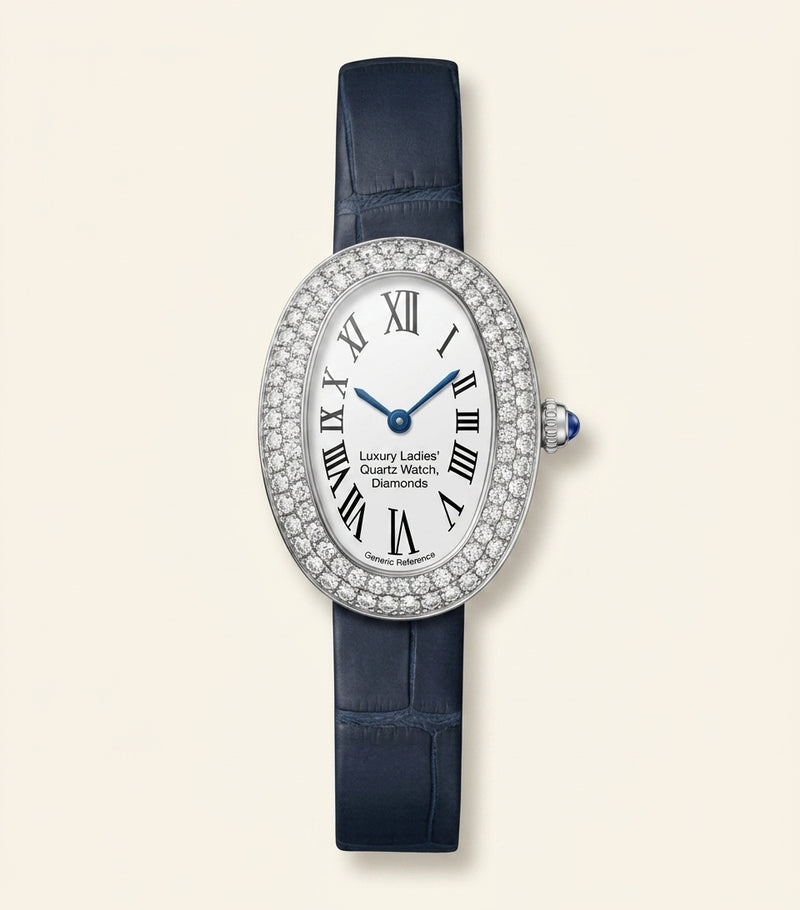 Cartier Baignoire white gold diamond watch 26mm, UK version