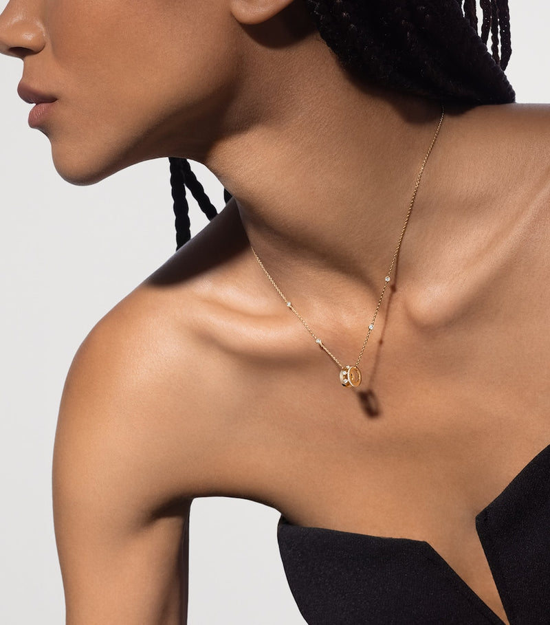 Messika Move Romane yellow gold diamond necklace 0.31ct, imported from the UK