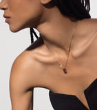 Messika Move Romane yellow gold diamond necklace 0.31ct, imported from the UK