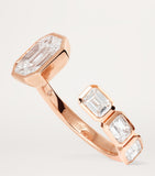 SHAY rose gold diamond east/west floating ring (British brand)