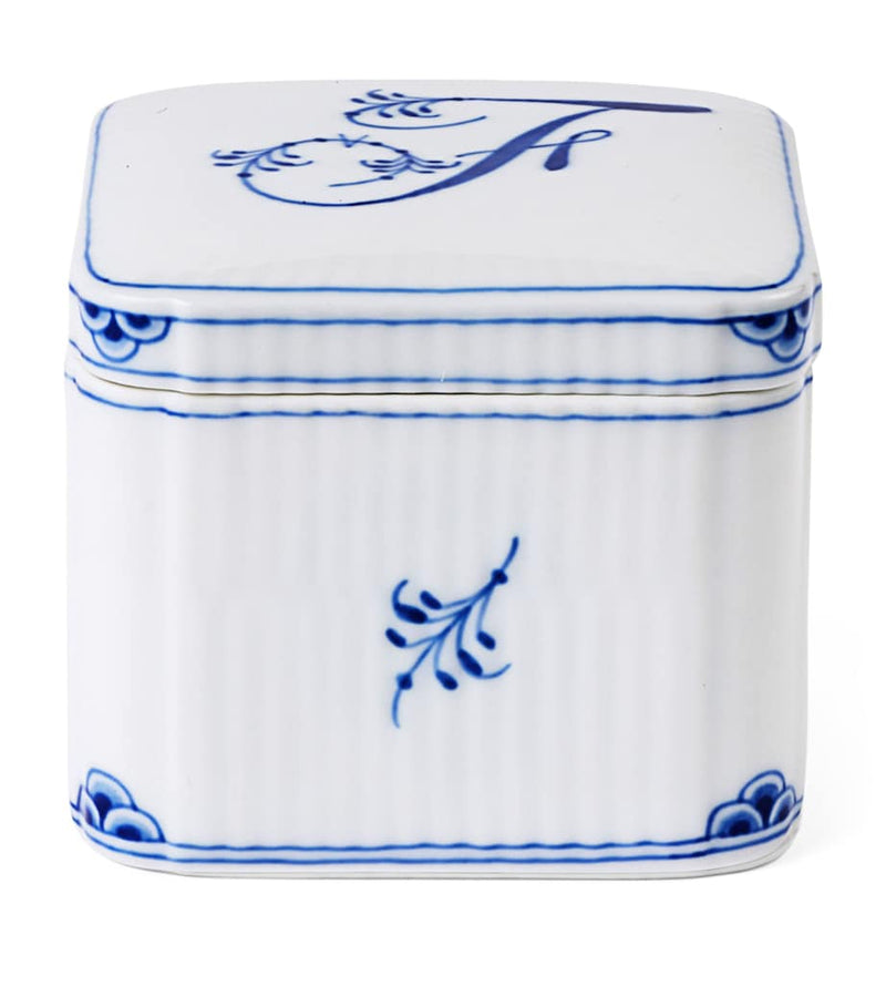 Royal Copenhagen Alphabet Bonbonniere porcelain box, UK version
