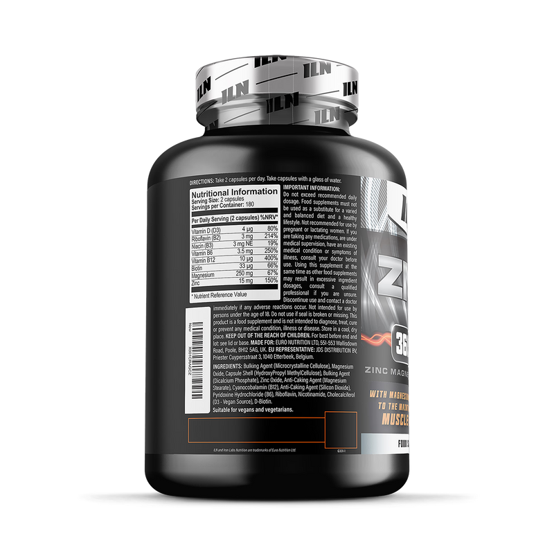 Iron Labs ZM6 zinc magnesium vitamin B6 capsules 360 - British product