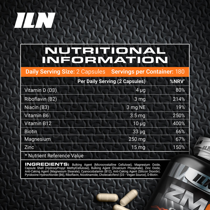 Iron Labs ZM6 zinc magnesium vitamin B6 capsules 360 - British product