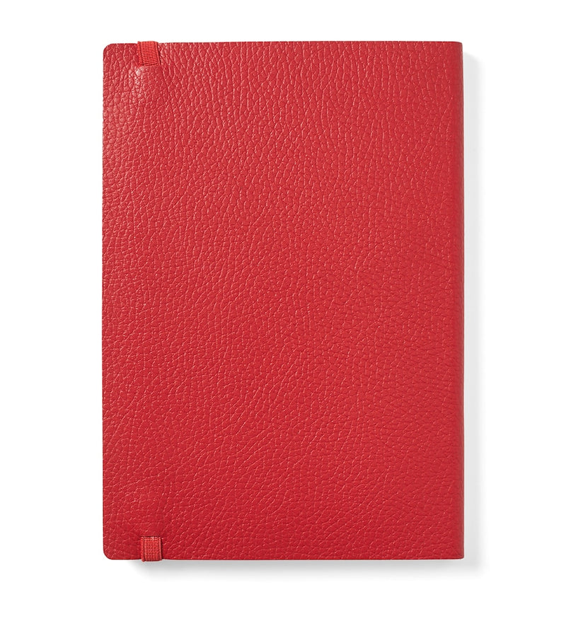 Aspinal Of London grained leather bound A5 notebook - British product