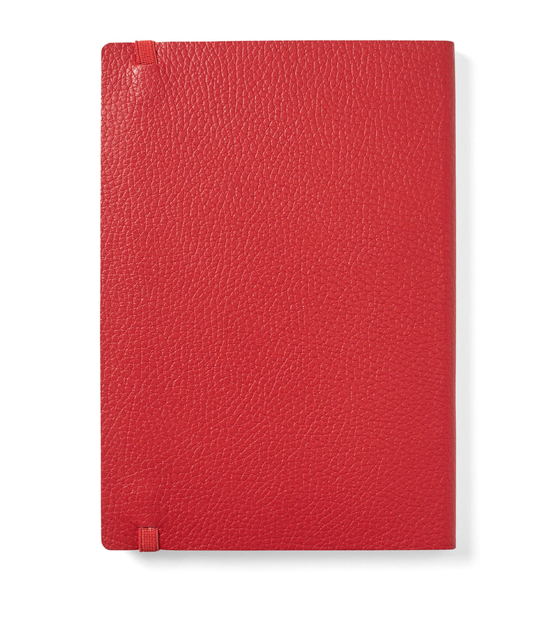 Aspinal Of London grained leather bound A5 notebook - British product
