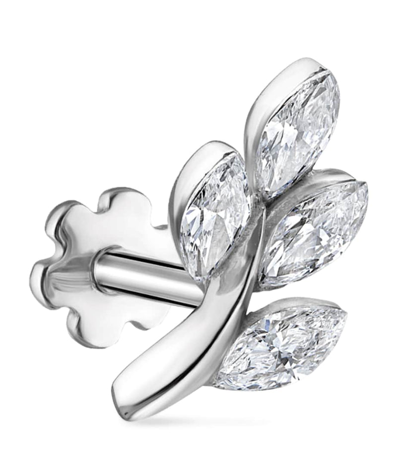 Maria Tash diamond vine threaded stud earring 8mm, imported from the UK